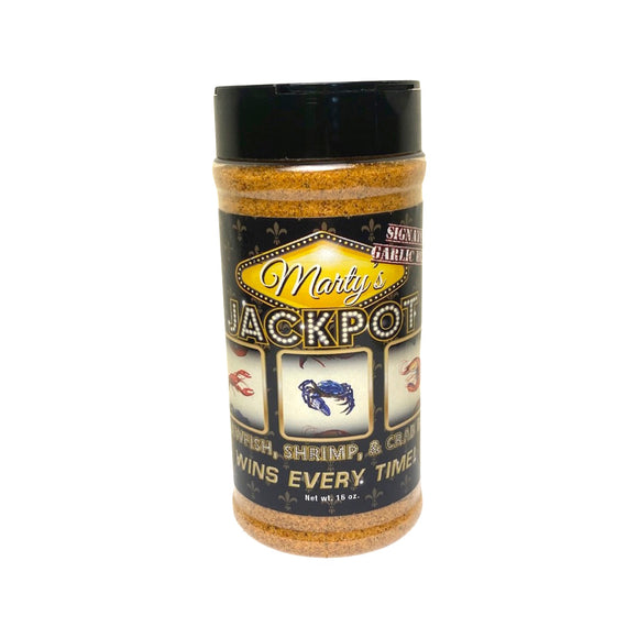 Marty's Jackpot Signature Garlic  Blend spice 16 oz shaker